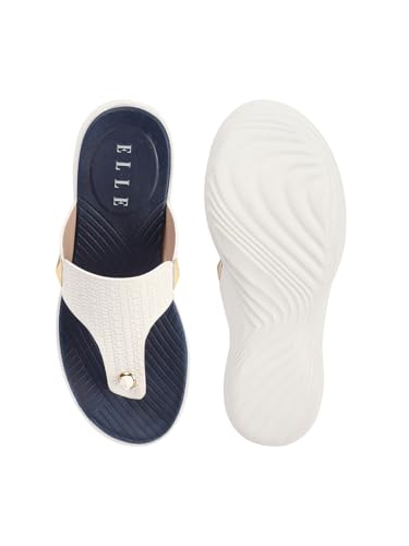 ELLE Women Fashion Sandal,White,UK-5