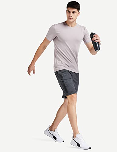 Jockey Men's Straight Fit Shorts (AM12_Charcoal Melange_Large)