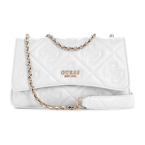 GUESS Women's White Quilted Crossbody Bag| Ladies Purse Handbags | Gift For Ladies