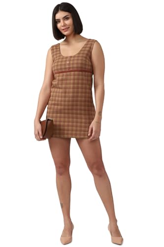 FOREVER 21 women's Cotton Classic Mini Dress (597968_Brown