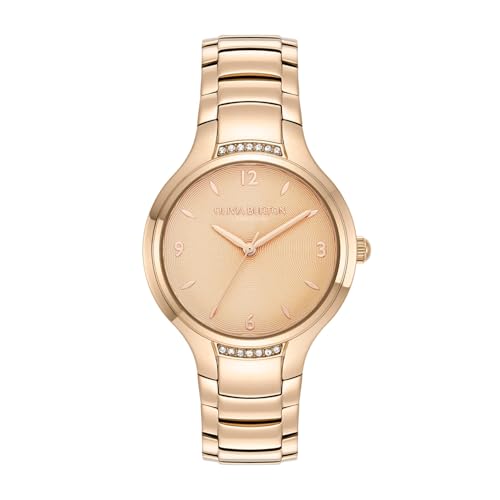 Olivia Burton Lea Qtz Basic Carnation Gold Round Dial Women's Watch|Ionic Plated Rose Gold Steel Material|Rose Gold Color Band - 24000210