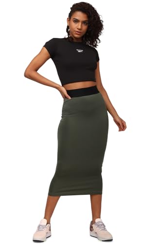 Reebok Womens Polyester Rbk Cardi Rib Skirt (H59313_s, Black, S)