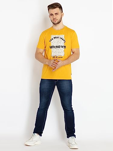 Status Quo Men's Regular Fit T-Shirt (SQ-RN-20633- Gold