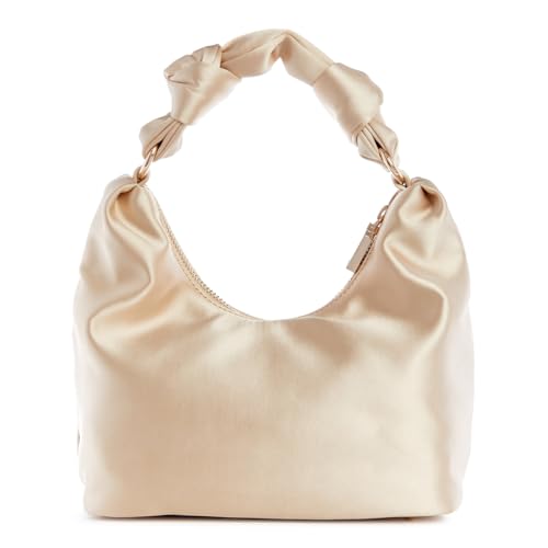 Guess Women Pale Gold Solid Velina Hobo Bag
