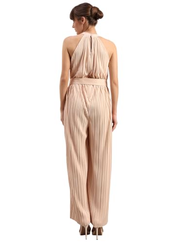 VERO MODA Women's Fit and Flare Beige Jumpsuit