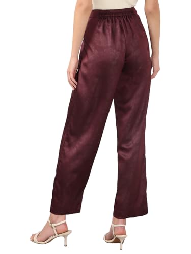 VERO MODA Women Straight Fit Maroon High Rise Pants
