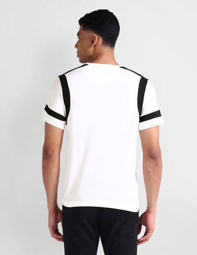 Arrow Sport Mens White Solid Crew Neck Short Sleeve Men's T-Shirts & Polos (ASAEOTS5126_White_M)