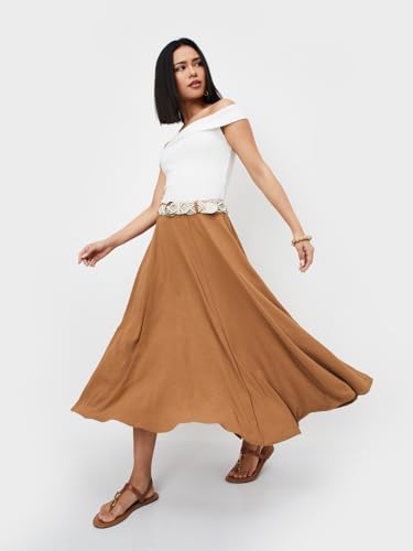 Max Polyester Western Skirt TAN