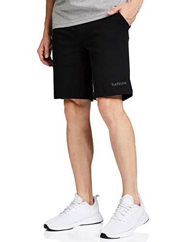 Van Heusen Athleisure Men Knit Shorts - Cotton Rich - Smart Tech, Easy Stain Release, Anti Stat, Ultra Soft, Moisture Wicking_50001_Black_M