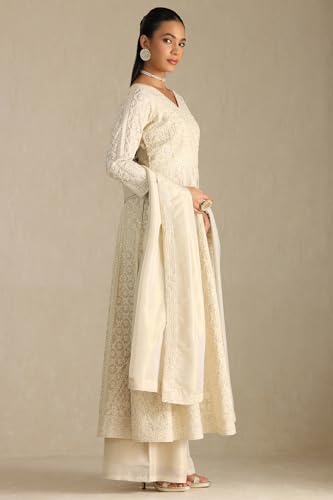 Soch Women's Tissue Chudidar Set (OWS5CD21896_Off White
