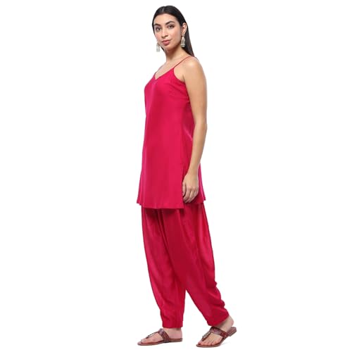 Fuchsia Polyester Straight Set
