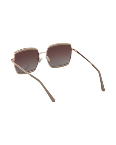 Carlton London Rose Gold and Light Brown Toned with Polarised Lens Oversized Sunglass for women