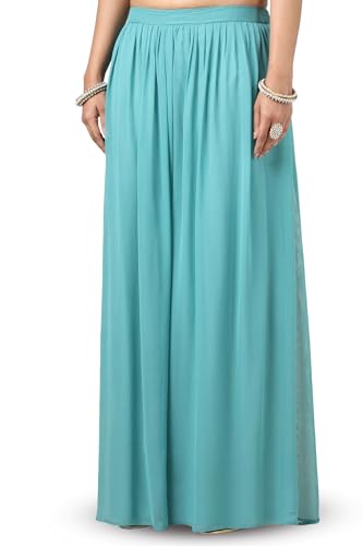 Soch Women Turquoise Blue Tissue Embroidered Suit Set with Sequins