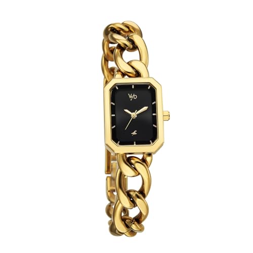 Fastrack Vyb 6.0 Charmer Quartz Black Shaped Dial Women's Watch | Stainless Steel Strap Material | Watches for Women Analog | Girl's Analog Watches - FV60084YM01W