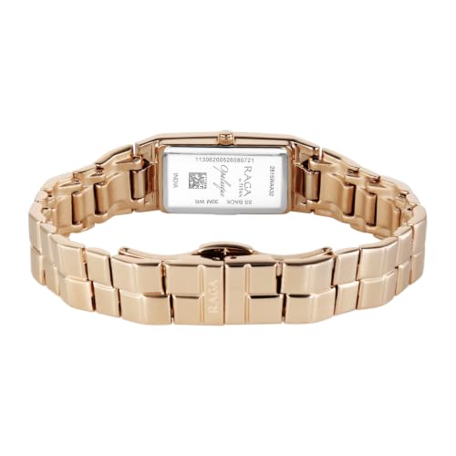 Titan Raga Opal with Quartz Analog White Dial Rose Gold Color Strap Watch for Women - 2815WM02