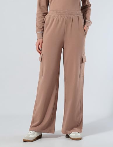 U.S. Polo ASSN. Women Solid Cargo Fit Trousers (UWAW25TRO154_Light Brown_32)