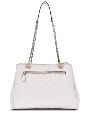 GUESS Off White Textured Cresidia Status Satchel Bag