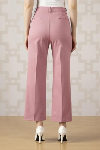 Van Heusen Women Pink Solid Formal Regular Fit Trousers