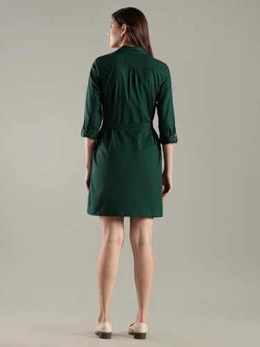 Cotton Spread Collar Shirt Dress