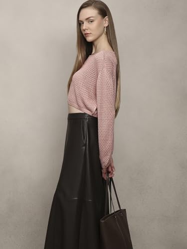 VERO MODA Women's Viscose Round Neck Sweater Ash Rose