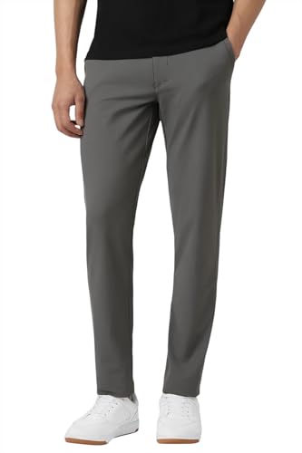 Van Heusen Men Grey Solid Trousers