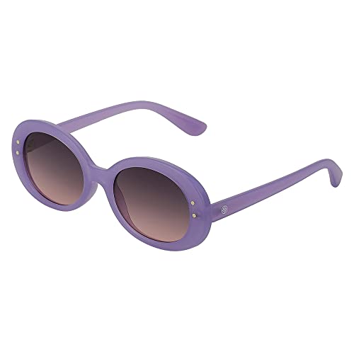 Carlton London Girl's Black Lens & Purple Oval Sunglasses