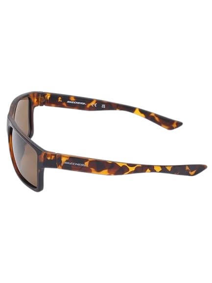 Skechers Men Square Brown Polarized Sunglasses, Large