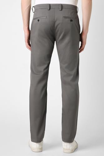 Men Grey Textured Super Slim Fit Casual Trousers