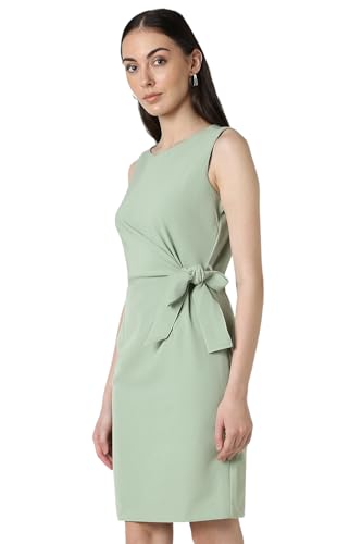 Van Heusen Women's Polyester Blend Modern Knee-Length Dress (VWDRFRGP574365_Olive