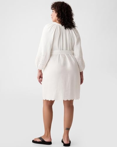 GAP Women's Cotton A-Line Above The Knee Casual Dress (442528436_offwhite_Off White
