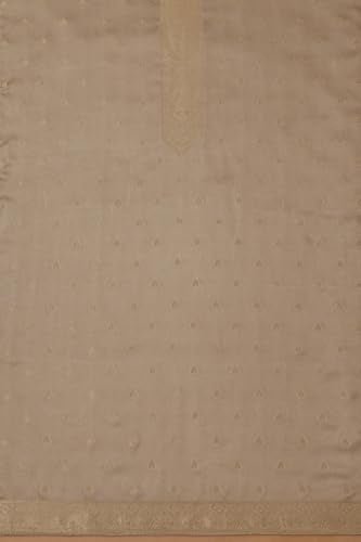 Soch Womens Beige Gajji Silk Woven Design Unstitch Dress Material With Zari Woven