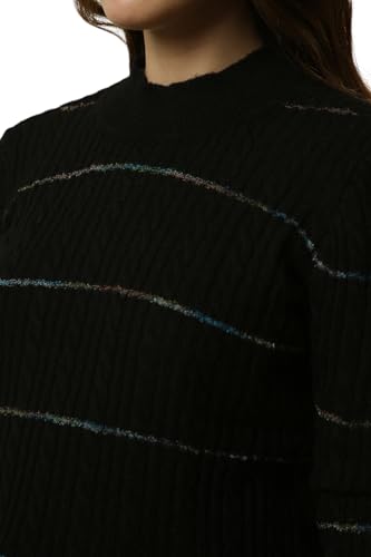 Allen Solly Women's Acrylic Blend Crew Neck Sweater (AHSWCRGPF68623_Black