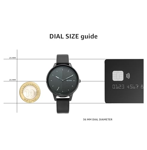 Titan Women's Precision Simplicity Analog Watch: Black Gradient Dial with Leather Strap-NS2648NL01/NT2648NL01