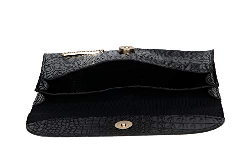 Bagsy Malone Stylish Clutch-Croco Black | HANDBAG