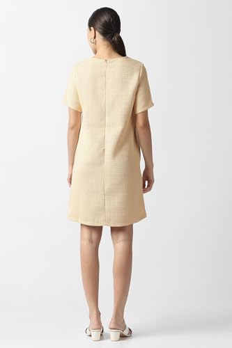 Van Heusen Women's Polyester Modern Knee-Length Dress (VWDRFRGFA28838_Beige