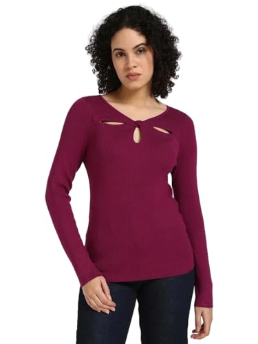 Slim Fit Rayon Keyhole Neck Top