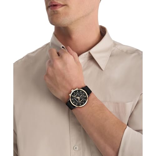 Calvin Klein Gauge Qtz Multifunction Black Round Dial Men's Watch|Leather Material|Multi Color Band - 25200499