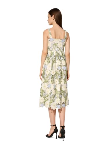 ONLY Women's Embroidered Fit and Flare Multicolor Dress