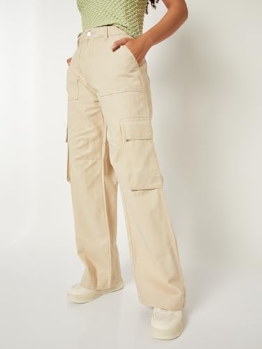 Max Women Solid Cargos (Beige_36)