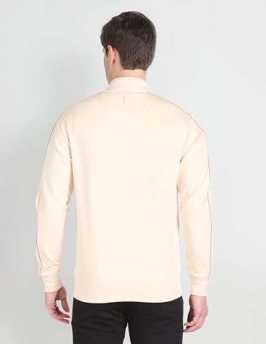 Arrow High Neck Panelled Sweatshirt Nude