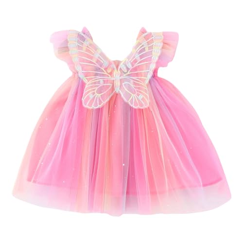 Hopscotch Hoscotch Girls Embellished Pink Short Sleeves Party Dresses for Ages (18-24 Months)