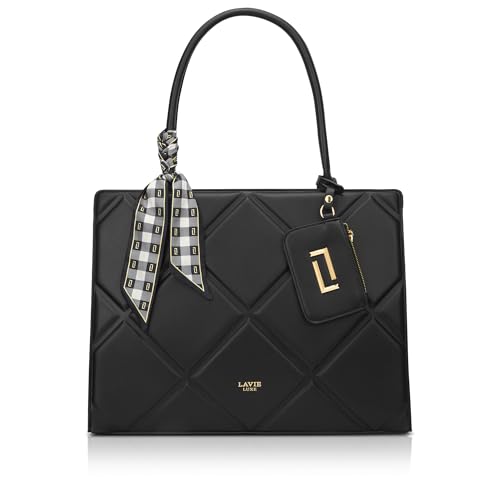 Lavie Luxe Women's Quare26 Extra Large Laptop Satchel Bag | Upto 14 Inch | Satchel Handbag for Work | Ladies Purse | Stylish Shoulder Bag | Gift for Women