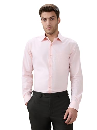 Raymond Men Contemporary Fit Chambray Pattern Pure Cotton Semi Cutaway Collar Full Sleeve Formal Shirt