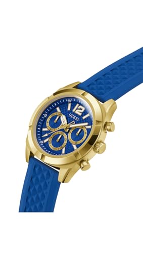 GUESS Silicone Analog Blue Dial Men's Watch-Gw0729G1, Band Color-Blue