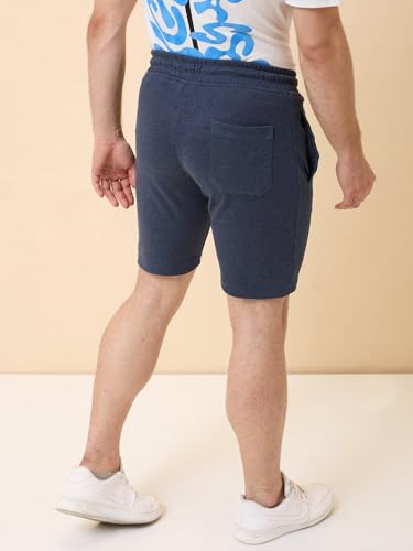 Status Quo Men’s Cotton Blend Solid Drawstring Shorts | 60% Cotton 40% Polyester | Regular Fit, Above Knee | Side Pockets & Waistband for Casual, Gym & Lounge