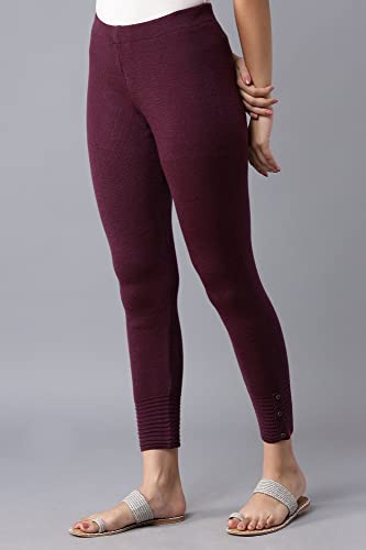 W for Woman Purple Pleated Tights_21NOW60421-215946_S