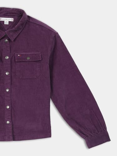 Girls Solid Regular Fit Cotton Shirt Purple