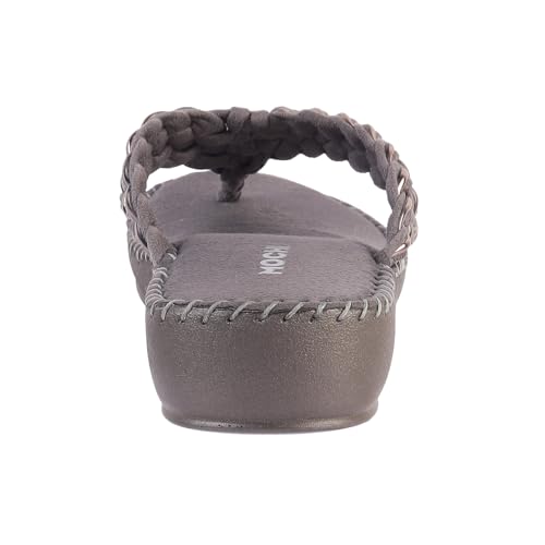 Mochi Women Grey Thong Comfort Slip-on Sandal UK/4 EU/37 (44-151)