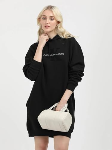 Cotton Hooded Neck Sweatshirt Dress
