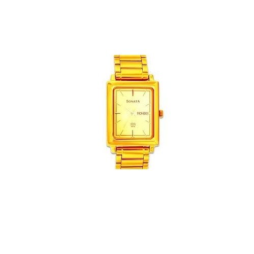 Sonata Analog Gold Dial Men's Watch-NL7078YM04/NP7078YM04